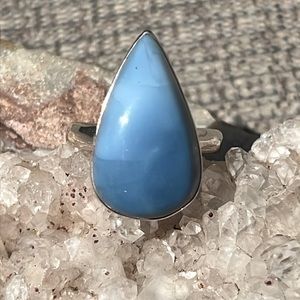 NATURAL OWYHEE OPAL 925 STERLING SILVER RING, SIZE 9